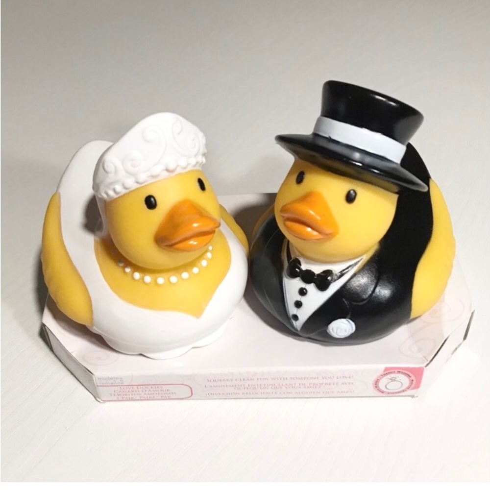 Wedding Cake Topper Rubber Duckies Bride and Groom New in Box